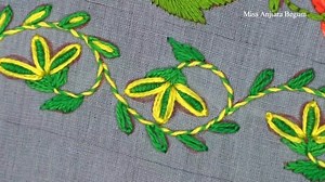 36K views · 7.6K reactions | Hijab Borderline Design Tutorial, Hand Embroidery Floral Border designs, | Solin Original | Facebook