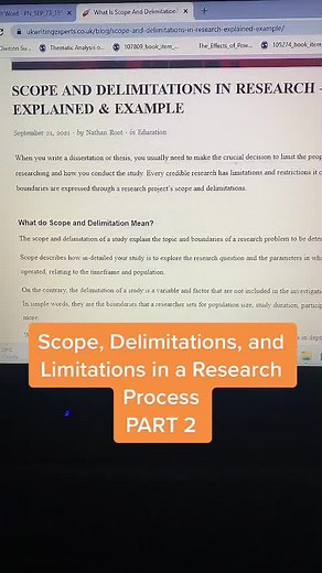 Understanding Scope, Delimitations, and Limitations in Research