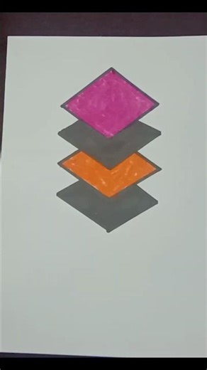 how to paint 3D shape #painting #coloring #3d