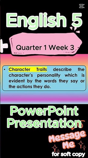 English 5 Quarter 1 Week 3 - MATATAG PowerPoint Presentation / Inferring Character Emotions