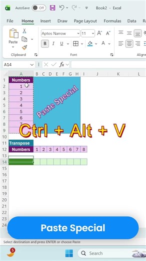 How to Insert paste special Excel Tricks #computer #excelshortcuts #hilights #Productivity #symbol