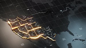 Animated USA Map with Glowing States Reveal