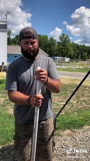 DIY Flag Pole 🇺🇸 #Diy #FlagPole #pvc #Americanflag #trend #viral #FORDfortheBuilders All parts needed : 1” sch 40 pvc x 10’ (1) 45 connection, (1) T- connection, (2) End cap connections, (2) screw eyelets, (1) 1/2”x 4’ rebar