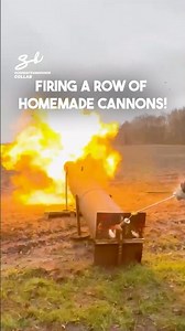 Firing A Row Of Cannons!🔥#cannons #fire #firing
