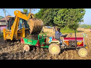 Jcb 3dx Backhoe Loader Machine Loading Fertilizer In Eicher Tractor | Jcb Tractor | Jcb Video