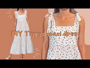 DIY Tiered maxi dress | Super easy & Beginner friendly sewing tutorial