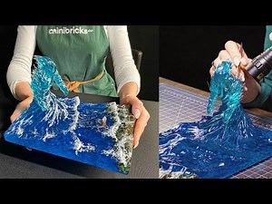 Minibricks: Incredibly Complex Diorama of a WATER ELEMENTAL made from Epoxy Resin