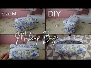 DIY Makeup Bag Medium Size | How to Make a Quilted Makeup Bag | Sewing Tutorial | Beginner Friendly