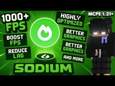 Sodium MOD V4 for MCPE 1.21+ ⚡🚀 | Ultimate FPS Booster + Lag Fix Mod ✨