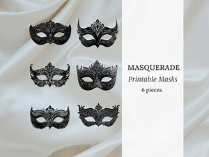 Black Masquerade Masks Printable Digital Download Halloween Costume Party Favors Kids Adults DIY Photo Booth Props Classroom Cosplay Crafts - Etsy