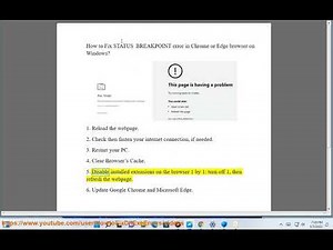 Fix STATUS BREAKPOINT error in Chrome/Edge browser on Windows 11/10