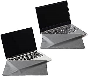 WizPadCover 15" Microfiber Cleaning Cloths 15” Compatible with MacBook Pro 15” and Computer Laptop 15” 2 Screen Keyboard Covers