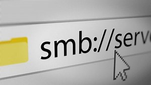 Animated Someone Typing SMB (Server Message Block) path into Address Bar in a Web Browsers.