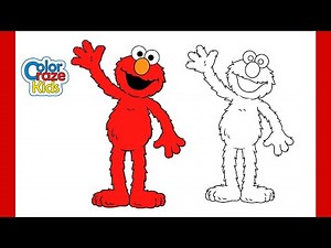 Coloring Elmo from Sesame Street | Fun Art for Kids