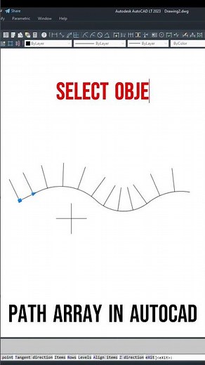 Make an array on a path in AutoCad