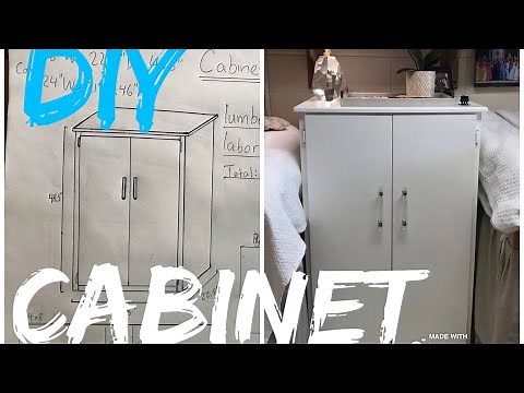 Wooden Cabinet Build! How to//DIY (mini fridge cabinet for college dorm) 4K