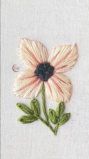All You Need Is a Handful of Easy Embroidery Stitches to Stitch a Pretty Flower | For Beginners