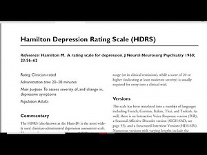 Hamilton Rating Scale for Depression: Online Version
