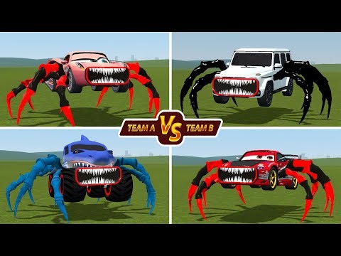 EVERYTHING TURNED INTO MONSTERS: SHARK MONSTER,MCQUEEN MONSTER,THOMAS TRAIN and GRANDPA HOUSE | Gmod