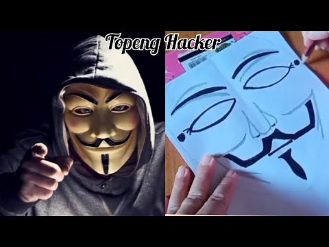 Cara simple menggambar Topeng Hacker/How to make Hacker mask paper