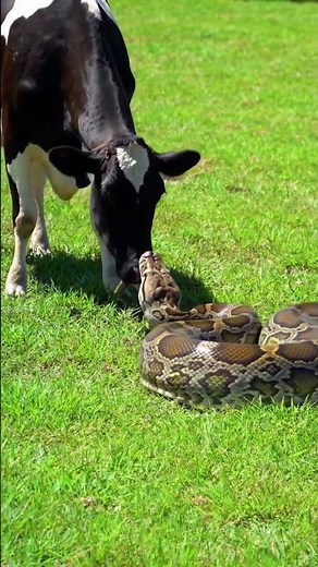 Python Tries to Swallow a Cow Alive! 🐍😱 #shorts