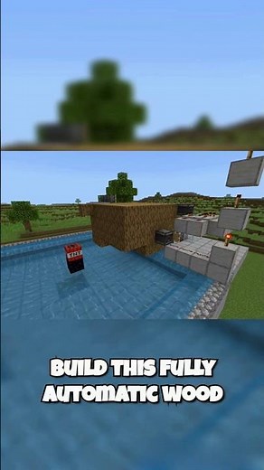 Easiest Fully Automatic Tree/Wood farm tutorial in Minecraft Bedrock | 500+ Wood in Minutes 🔥🤯!