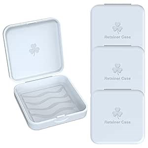 ARGOMAX Retainer Case, Aligner Case, Braces Box, 4 Piece Orthodontic Box (White).
