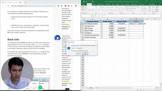 How to Use IF Function When Cell is Blank or Not Blank - Excelchat