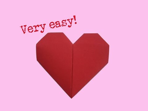 Fold heart - very easy way - how to make a paper heart - folding