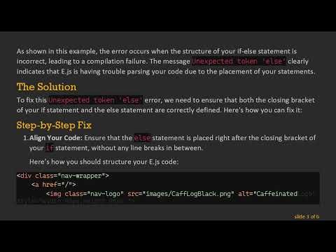 Fixing the Unexpected token 'else' Error in E.js Templates