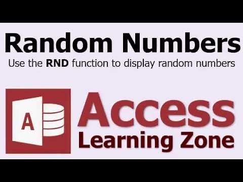 Microsoft Access Random Numbers - RND Function