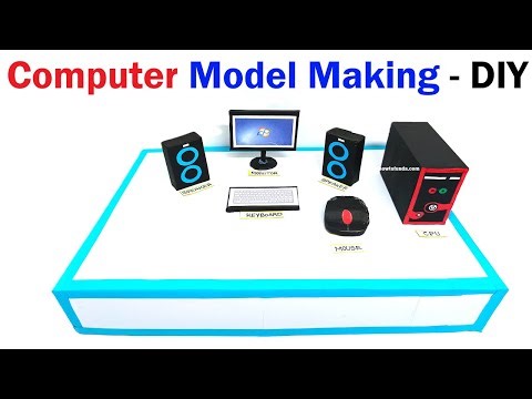 computer model making with cardboard and color paper - science project exhibition - diy | howtofunda
