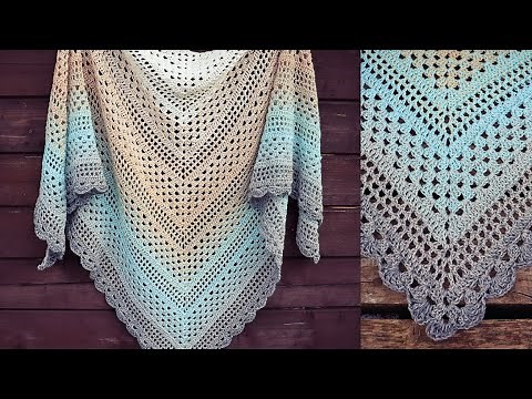 How To Crochet Spring Reverie Triangle Shawl - Easy Pattern