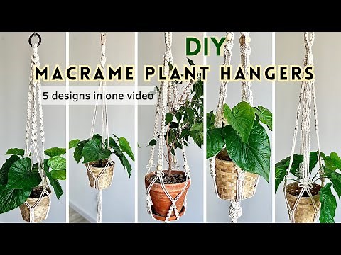 DIY How To Make A Macrame Plant Hanger Tutorial │ Hanger for Flowers 5 designs