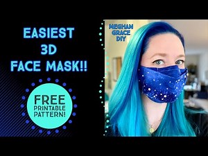 HOW TO SEW THE EASIEST 3D FABRIC FACE MASK - Simple Free Printable Pattern, and Filter Pocket