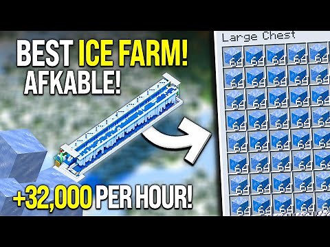 Minecraft BEST Ice Farm Tutorial - Server Friendly - 32,000/HR!