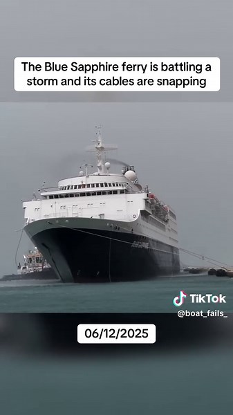 Blue Sapphire Battles Storm at Rhodes Port