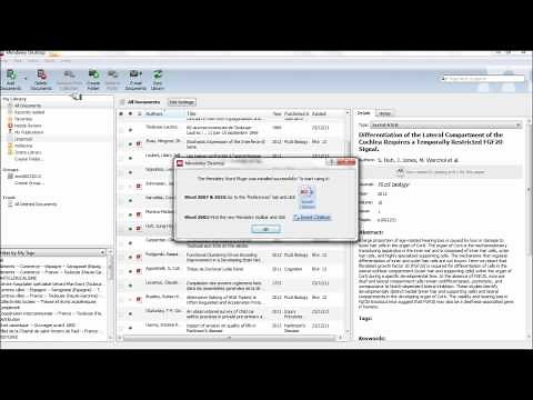 Mendeley : insérer les références dans le traitement de texte (Word)