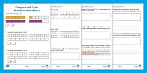 Compare and Order Fractions More than 1 Worksheet