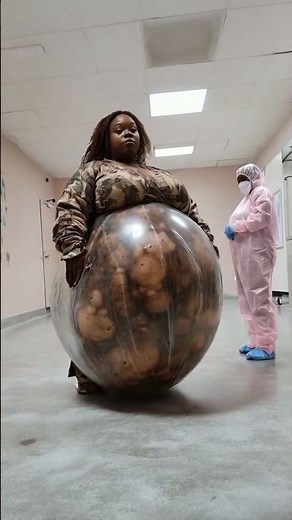 A woman experiencing an alien pregnancy