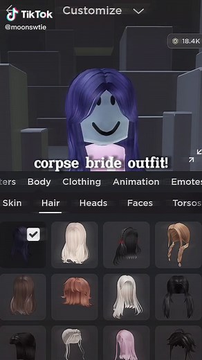Emily Cosplay Outfit from Corpse Bride on Roblox