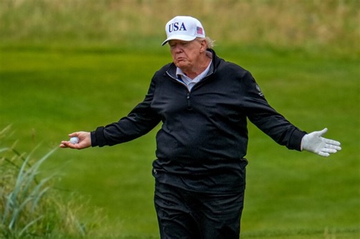 Donald Trump says what he thinks his golfing handicap is and how many tournaments he has won
