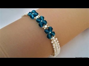DIY elegant bracelet// Beaded bracelet pattern for beginners//