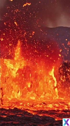 Volcano Explosion Close-Up 🌋 Giant Rising Lava Wave #shorts