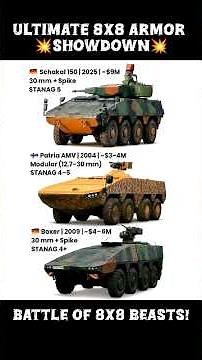 Schakal 150 vs Patria AMV vs Boxer | Best 8x8 Armored Vehicle Comparison 2025 #shorts