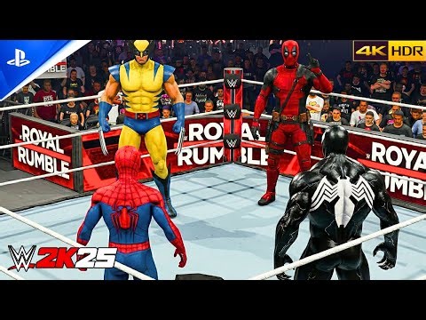 Spiderman & Venom Vs Deadpool & Wolverine | Tag Team Match - WWE 2K25