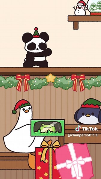 Move your thumb for a surprise! 🙈🎄 #cartoon #funny #animation #cute #fyp