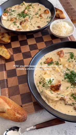 1.1M views · 53K reactions | chicken alfredo lasagna soup is the definition of comfort meal - recipe coming soon! #recipe #onepot #lasagnasoup #easyrecipe #dinner #cooking #food #foodie #foodblog #foodstagram #instafood #fall #comfortfood | MoribyanKitchen | Facebook