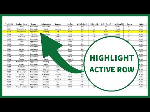 How to Highlight Active Row in Excel