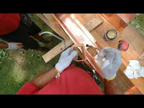 Soldering copper gutter